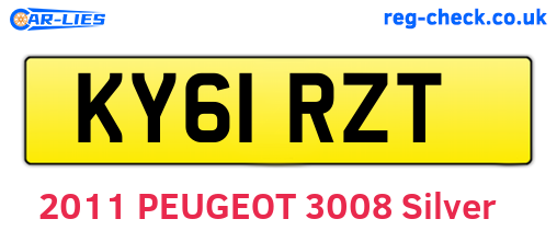 KY61RZT are the vehicle registration plates.