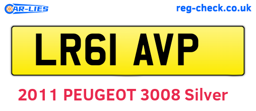 LR61AVP are the vehicle registration plates.