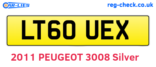 LT60UEX are the vehicle registration plates.