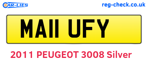 MA11UFY are the vehicle registration plates.