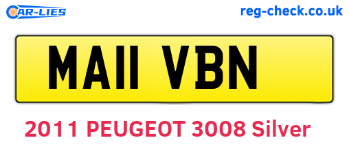 MA11VBN are the vehicle registration plates.