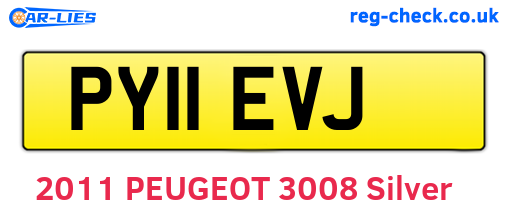 PY11EVJ are the vehicle registration plates.