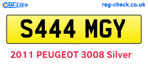 S444MGY are the vehicle registration plates.