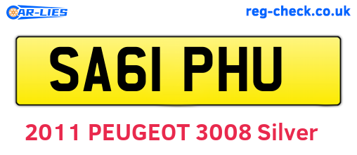 SA61PHU are the vehicle registration plates.