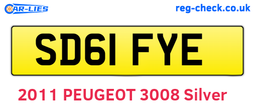 SD61FYE are the vehicle registration plates.