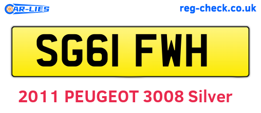 SG61FWH are the vehicle registration plates.
