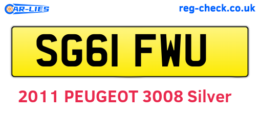 SG61FWU are the vehicle registration plates.