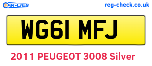 WG61MFJ are the vehicle registration plates.