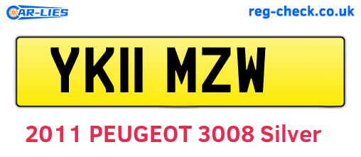 YK11MZW are the vehicle registration plates.