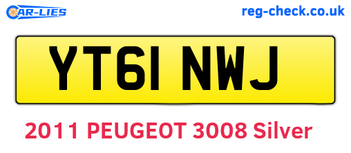 YT61NWJ are the vehicle registration plates.