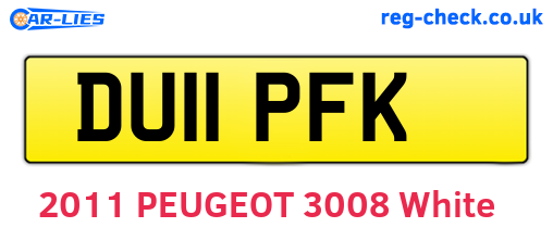 DU11PFK are the vehicle registration plates.