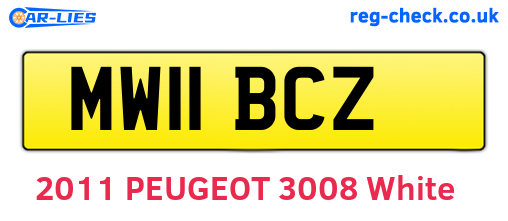 MW11BCZ are the vehicle registration plates.