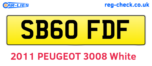 SB60FDF are the vehicle registration plates.