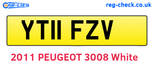 YT11FZV are the vehicle registration plates.