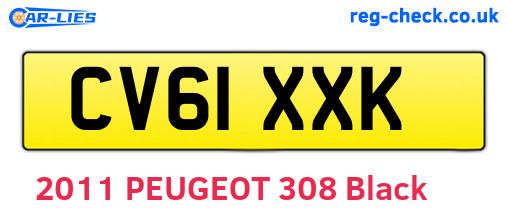 CV61XXK are the vehicle registration plates.