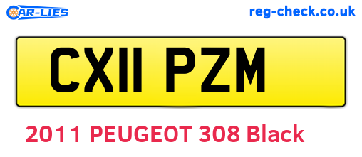 CX11PZM are the vehicle registration plates.