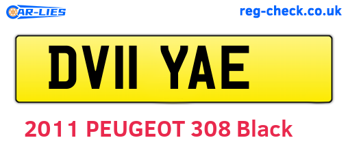 DV11YAE are the vehicle registration plates.