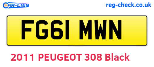 FG61MWN are the vehicle registration plates.