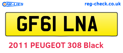 GF61LNA are the vehicle registration plates.