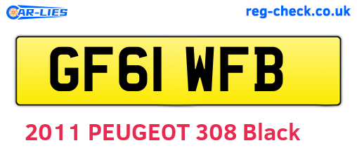 GF61WFB are the vehicle registration plates.