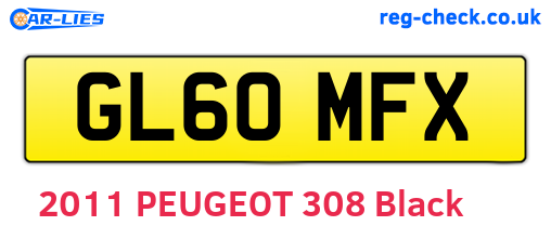 GL60MFX are the vehicle registration plates.
