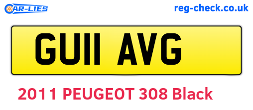 GU11AVG are the vehicle registration plates.