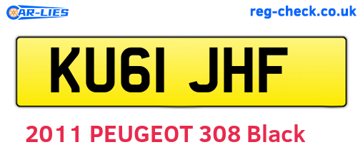 KU61JHF are the vehicle registration plates.