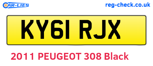 KY61RJX are the vehicle registration plates.