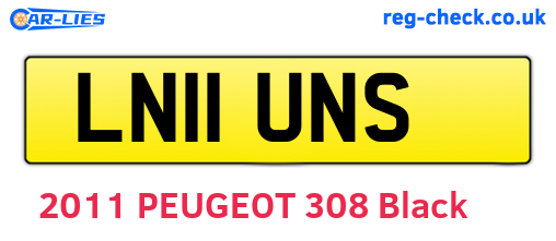 LN11UNS are the vehicle registration plates.