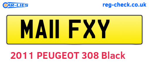 MA11FXY are the vehicle registration plates.