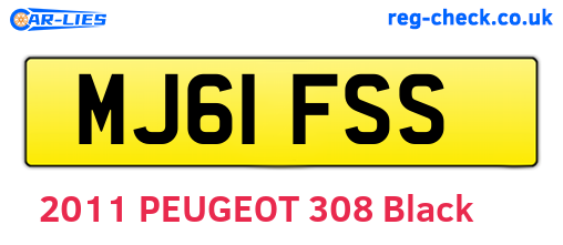 MJ61FSS are the vehicle registration plates.