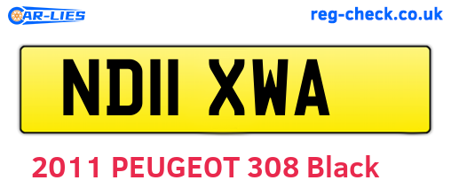 ND11XWA are the vehicle registration plates.