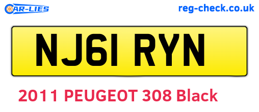 NJ61RYN are the vehicle registration plates.