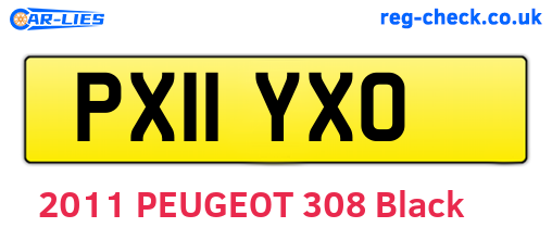 PX11YXO are the vehicle registration plates.