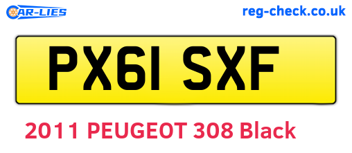 PX61SXF are the vehicle registration plates.