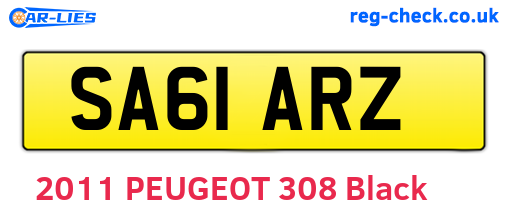 SA61ARZ are the vehicle registration plates.