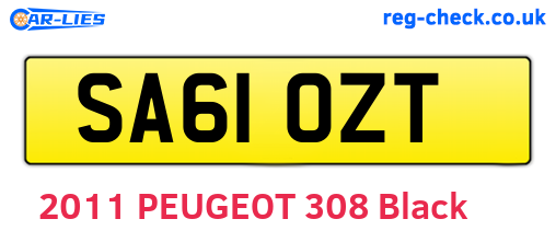 SA61OZT are the vehicle registration plates.