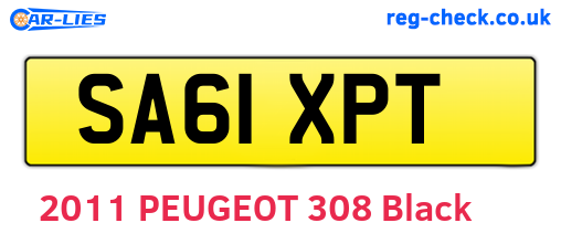 SA61XPT are the vehicle registration plates.
