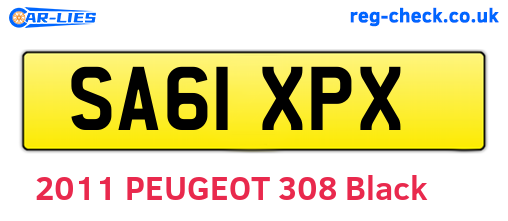 SA61XPX are the vehicle registration plates.