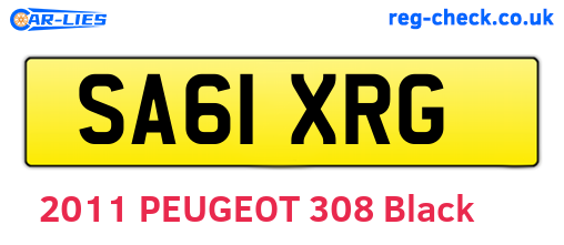 SA61XRG are the vehicle registration plates.