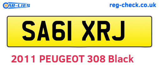 SA61XRJ are the vehicle registration plates.