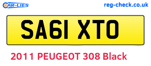SA61XTO are the vehicle registration plates.