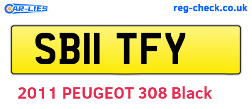 SB11TFY are the vehicle registration plates.