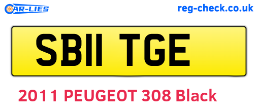 SB11TGE are the vehicle registration plates.