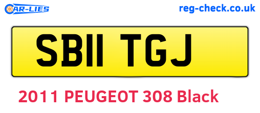 SB11TGJ are the vehicle registration plates.