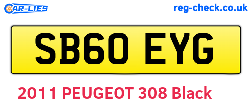 SB60EYG are the vehicle registration plates.