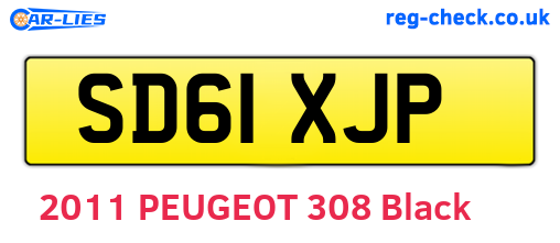 SD61XJP are the vehicle registration plates.