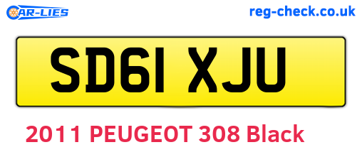 SD61XJU are the vehicle registration plates.