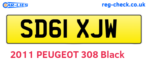 SD61XJW are the vehicle registration plates.