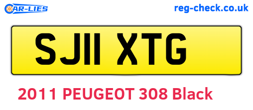 SJ11XTG are the vehicle registration plates.